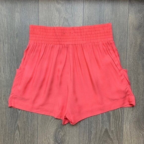 Aritzia Talula Shorts High Rise Waist elastic waistband Coral Pink Flowy Small - Picture 13 of 16